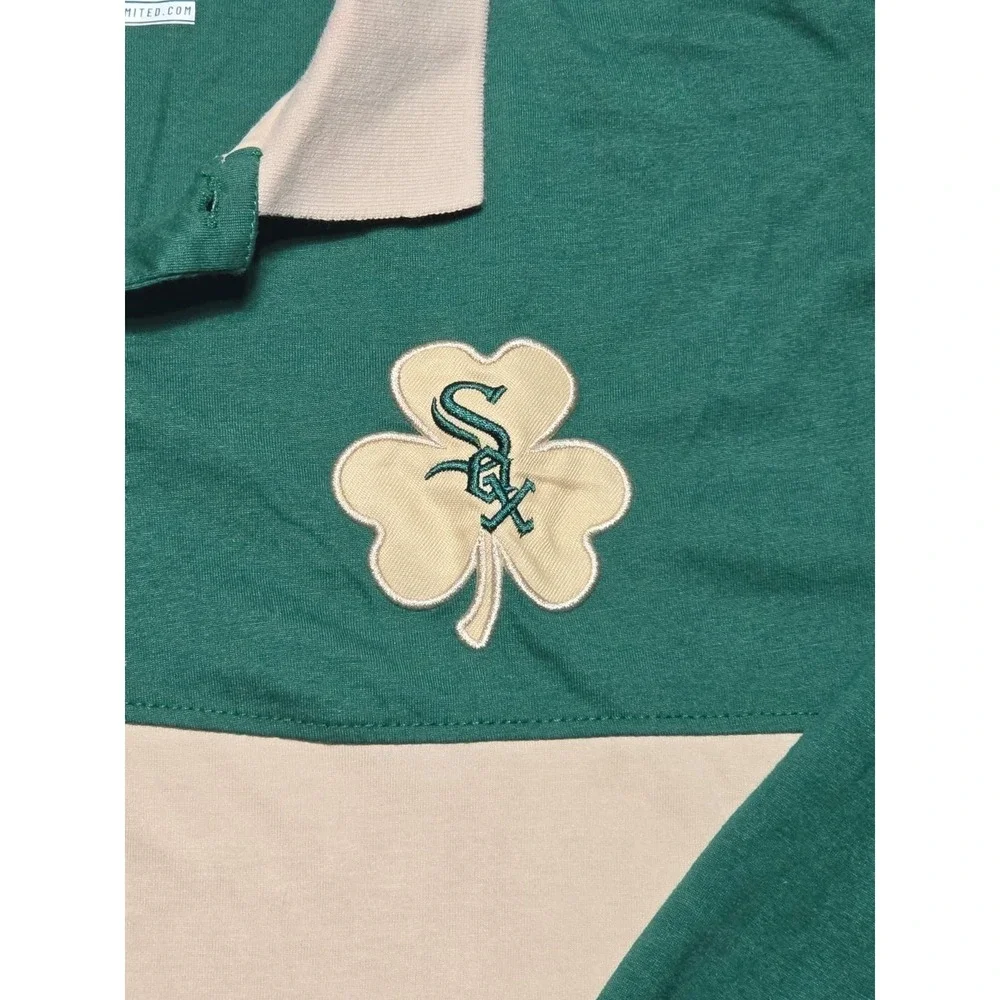 Chicago White Sox Shamrock‎ Miller Lite Rugby Polo Shirt Size M MLB Baseball